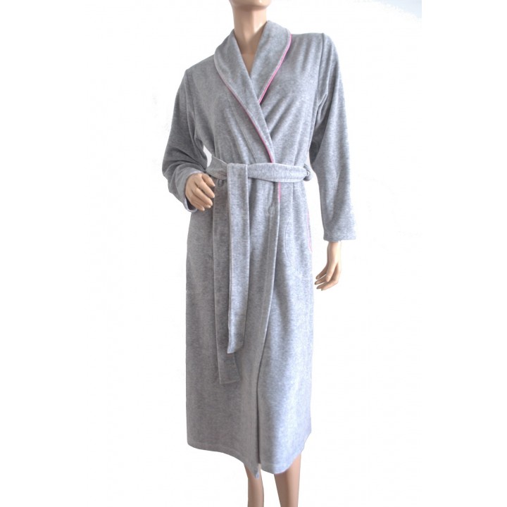 DE LAFENSE 390 LYDIE 5XL melange bathrobe - light gray