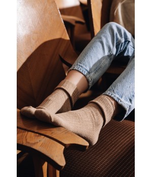 STEVEN 093 ЖЕНСКИЕ НОСКИ ШЕРСТЬ 35-37 бежево-меланжевый