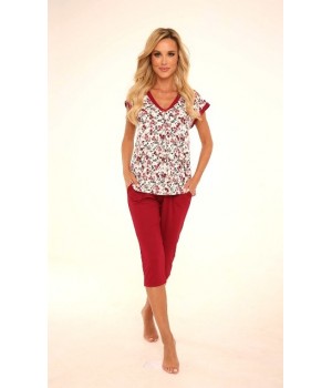 PIŻAMA DE LAFENSE 489 MIA L bordowy