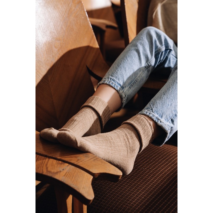 STEVEN 093 Женские шерстяные носки 38-40 бежево-меланжевые