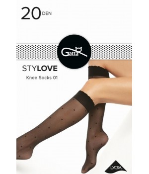ШКАРПЕТКИ ДО КОЛІН GATTA STYLOVE З ЛАЙКРИ 20 WZ 01 ЧЕРНО-СИНІ