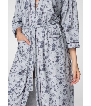ХАЛАТ KEY LGL-525 B19 L/XL меланж - серый
