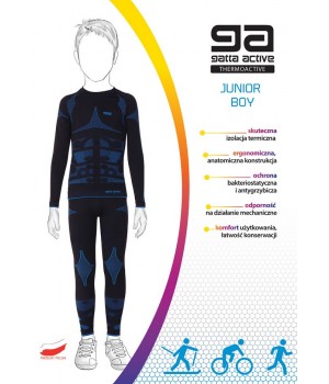 KOMPLET GATTA THERMO JUNIOR BOY BLACK/BLUE 122/128