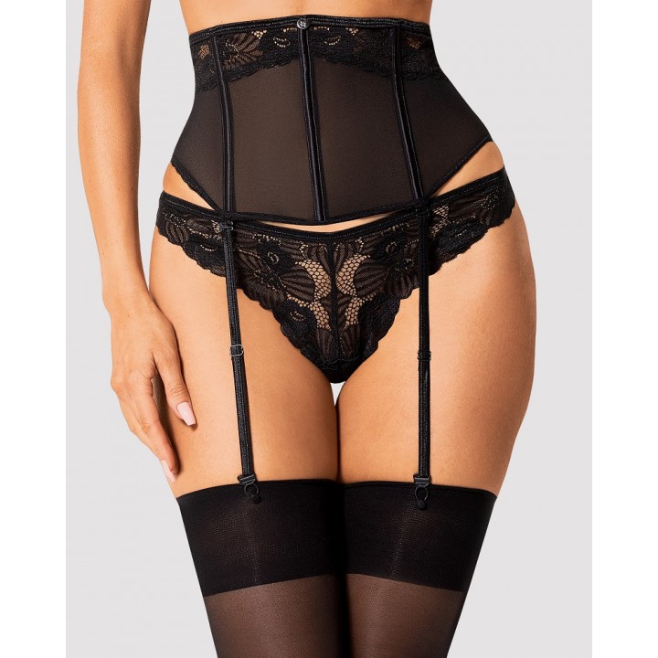 Пояс для панчіх OBSESSIVE SERENA LOVE XS/S чорний