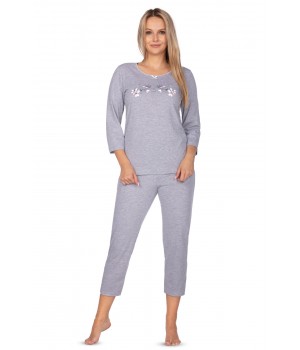 ЖІНОЧА ПІЖАМА REGINA 649 XXL-3XL 3XL меланж - світло-сірий