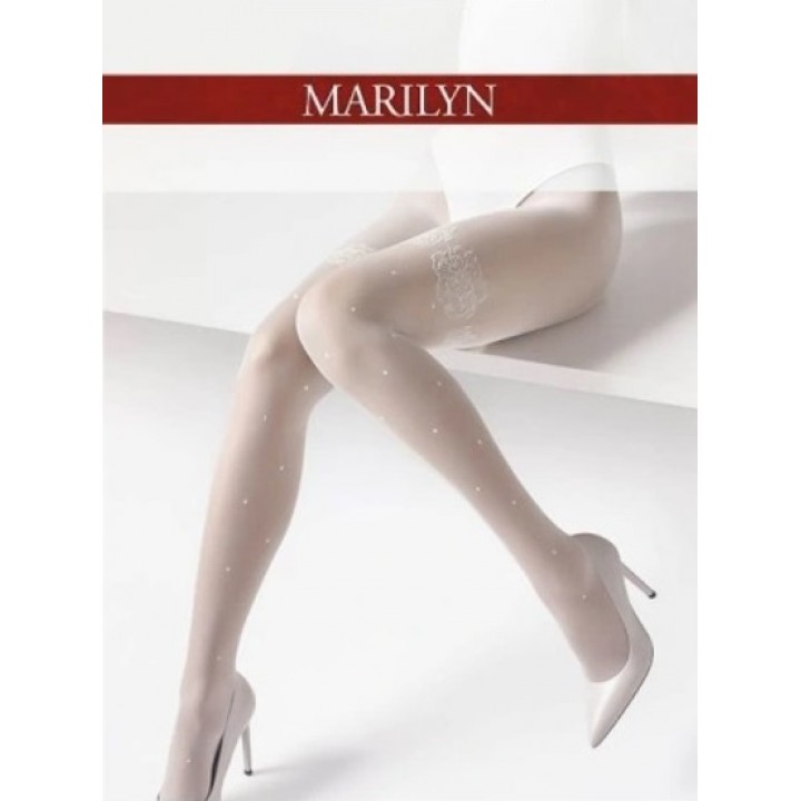 Колготки Marilyn Allure, розмір S01, колір візон/білий, 3/4