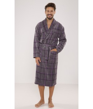 DE LAFENSE 803 TERRY BATHROBE XXL gray-checked