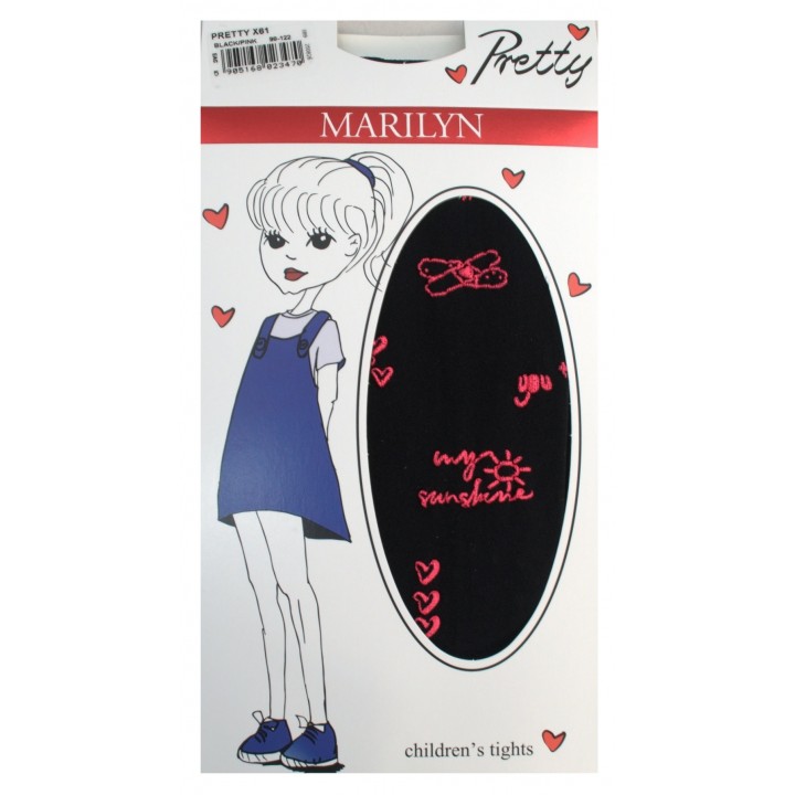 Колготки MARILYN PRETTY х61 128-146 чорно-рожеві