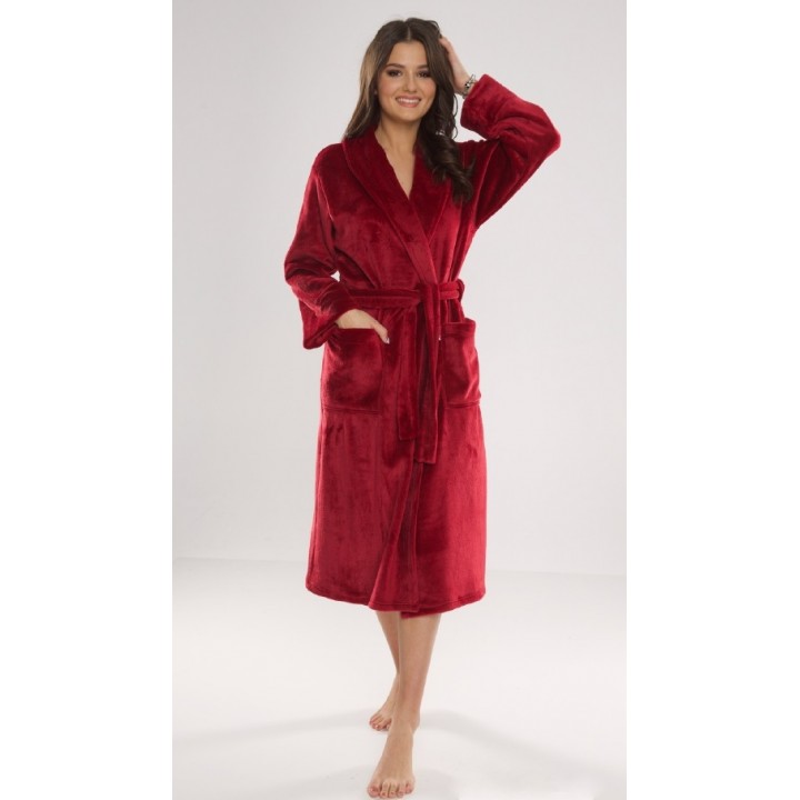 DE LAFENSE BATHROBE 628 ABIGAIL M burgundy