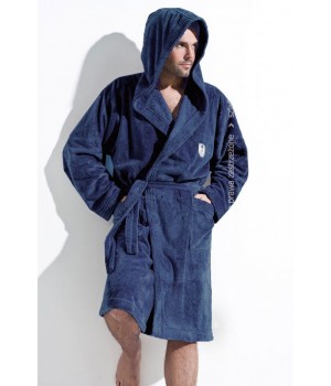 Чоловічий халат L&L IWO L темно-синій Чоловічий халат L&L IWO L темно-синій