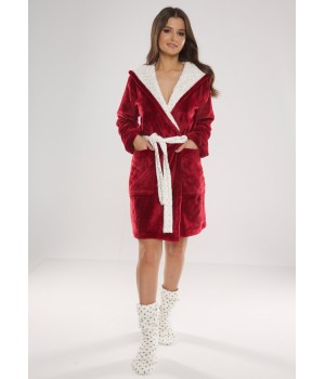 DE LAFENSE 627 SORAYA L burgundy-ecru clothes gown