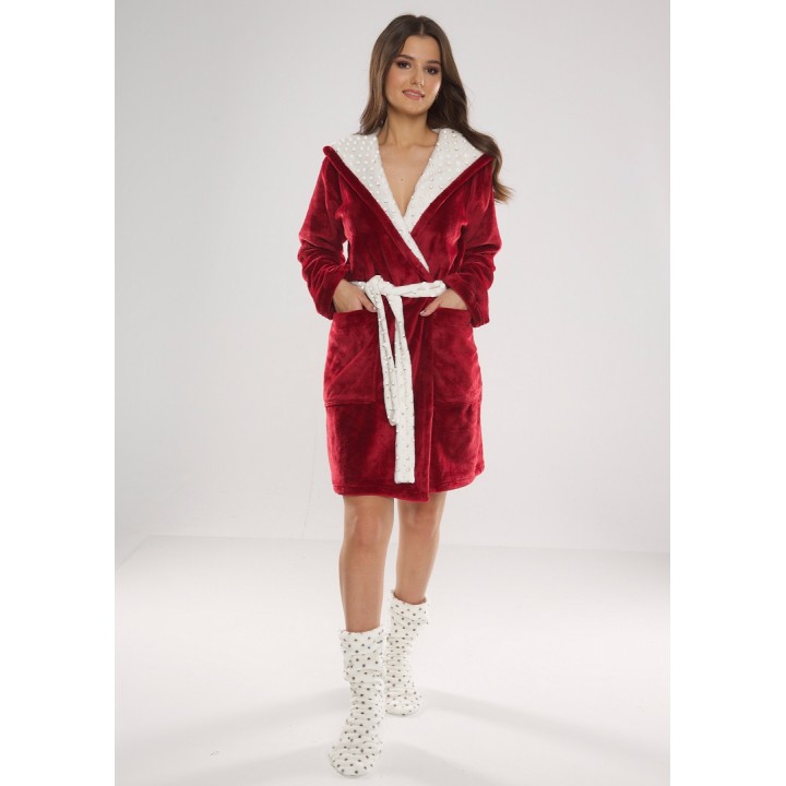 DE LAFENSE 627 SORAYA L burgundy-ecru clothes gown