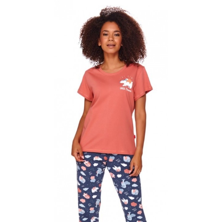 СНОЧНА ПІЖАМА 4120 L цегляно-червона