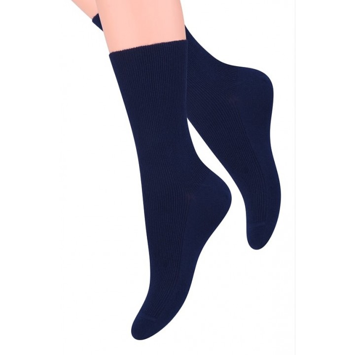 Женские носки STEVEN 018, не сдавливающие, размер 35-38, темно-синие