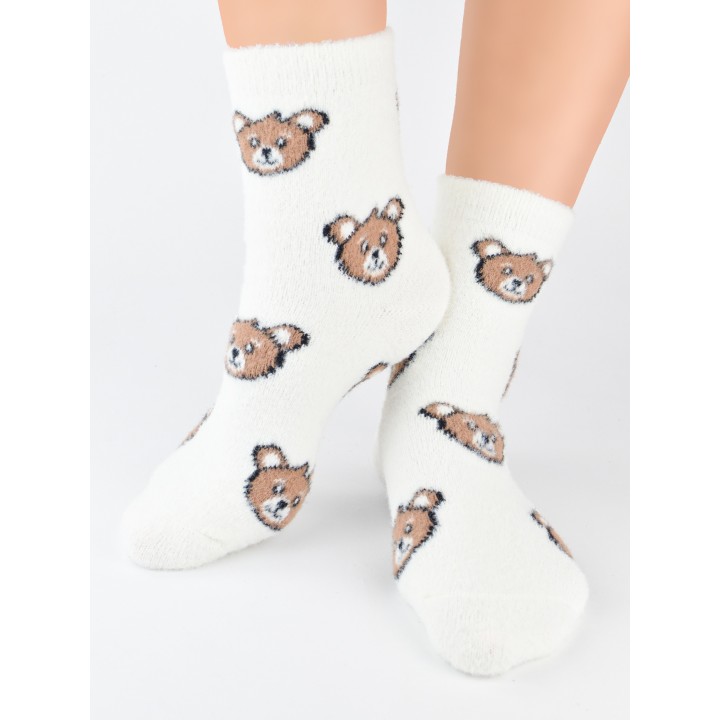 Носки с плюшевым мишкой NOVITI SP011-W-03 цвета экрю 36-41