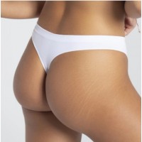 Бесшовные хлопковые стринги GATTA, белые трусики /M
