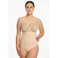 BODY JULIMEX SEAMLESS OPEN BUST BEŻ /XL
