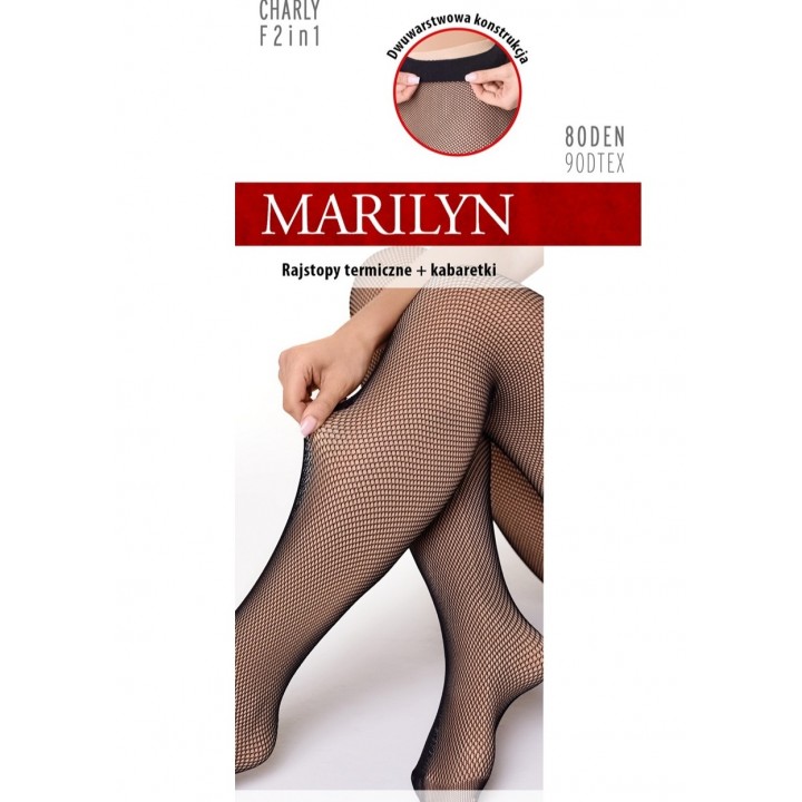 Колготки MARILYN CHARLY 2-в-1 чорно-бежеві 1/2