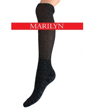 Гольфы MARILYN SHINE 01, черные/серебристые, 36/40
