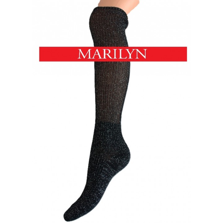 Гольфы MARILYN SHINE 01, черные/серебристые, 36/40