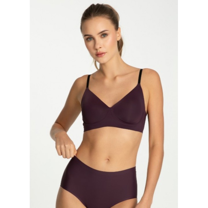 BIUSTONOSZ JULIMEX DARK PLUM SIMPLE T-SHIRT BRA /XL