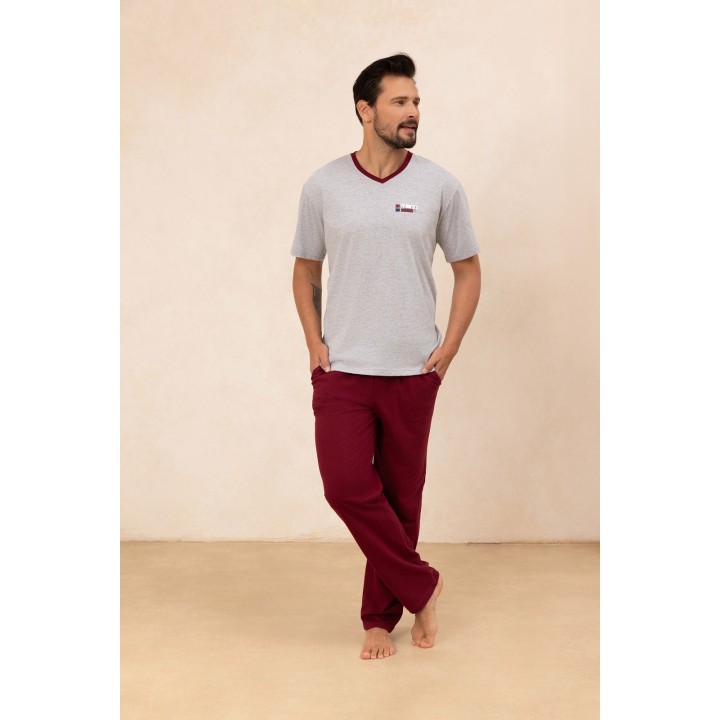 PIŻAMA REGINA MĘSKA 498 J MEL /3XL