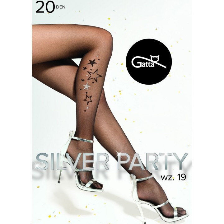 Колготки для вечеринки GATTA SILVER WZ 19 NERO/SILVER /4