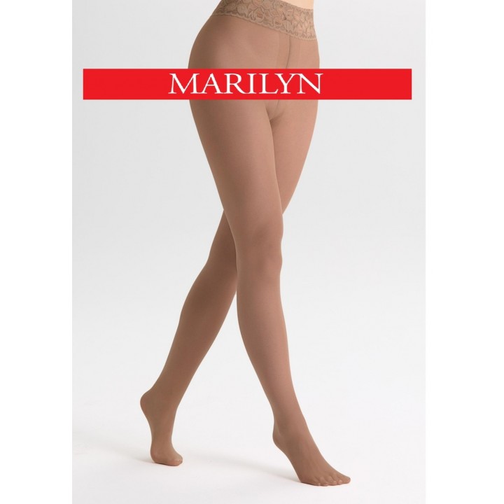 Эксклюзивные эротические шелковые колготки Мэрилин 30 телесного цвета 1/2