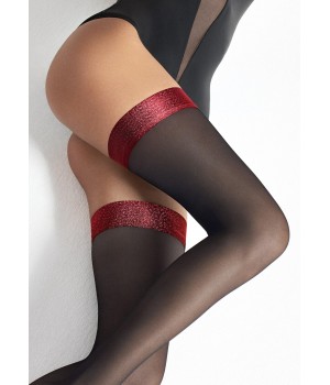 Чулки Мэрилин Коко T21 черные/красные 3/4