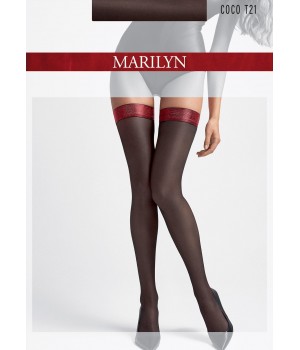 Чулки Мэрилин Коко T21 черные/красные 1/2