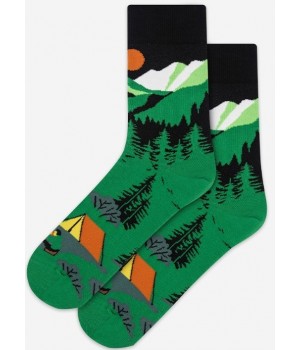 Мужские повседневные носки WOLA PERFECT WZ140, зеленые, размер 45/47