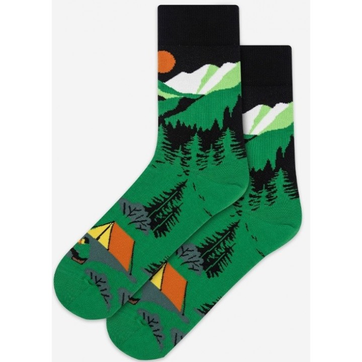 Мужские повседневные носки WOLA PERFECT WZ140, зеленые, размер 42/44