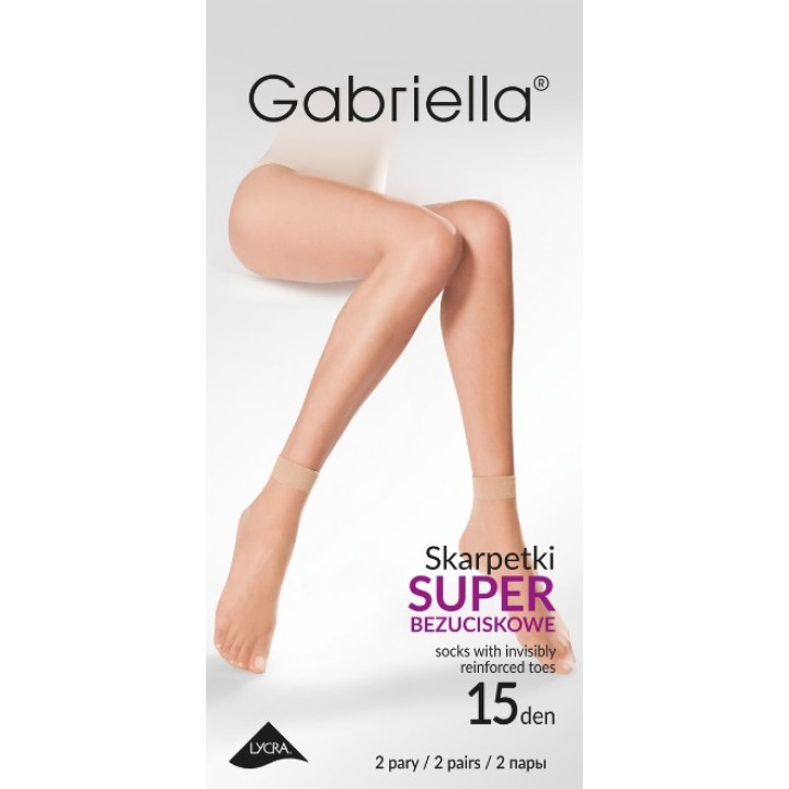 Жіночі гладкі шкарпетки gabriella skarpetki super bezuciskowe 15 den (2 пари) one size