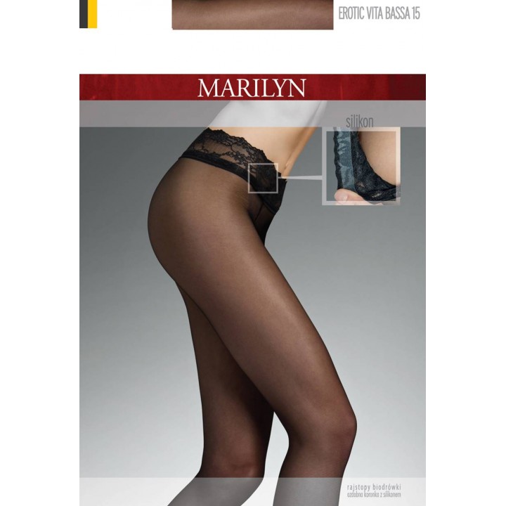 Класичні жіночі колготки з мереживним поясом Marilyn erotic vita bassa 15 3