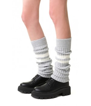 Стивен 068 Полосатые ноги Серый/Кремовый