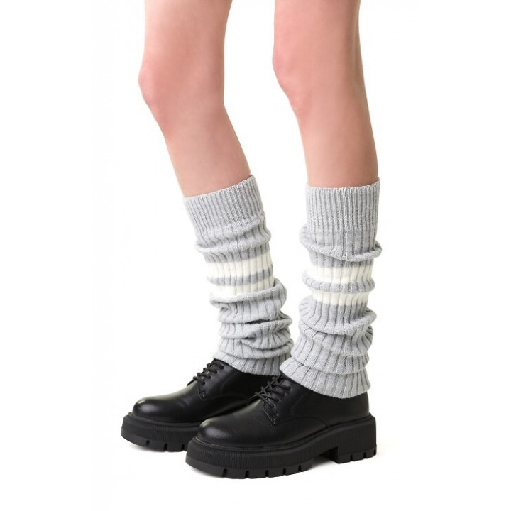 Стивен 068 Полосатые ноги Серый/Кремовый