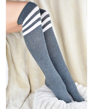 Гольфы NOVITI SB147-W-02 выше колена, серые, размеры 36-41