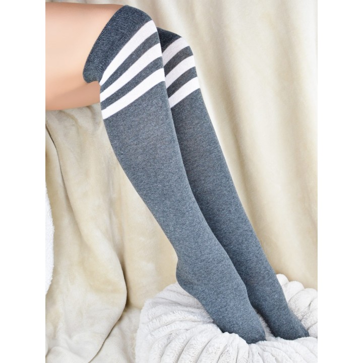 Гольфы NOVITI SB147-W-02 выше колена, серые, размеры 36-41