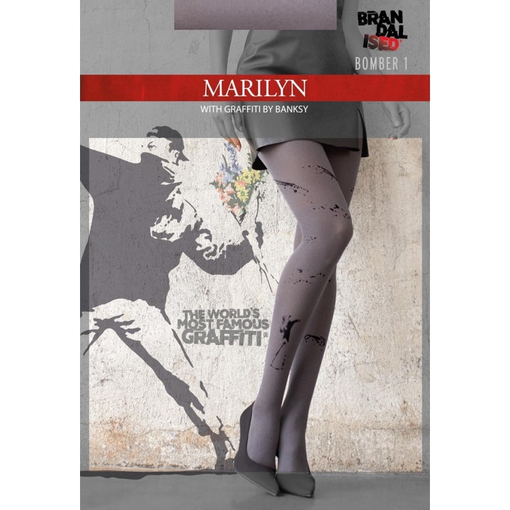 Колготки Marylyn Banksy Bomber 1, цвет серый/черный, длина 1/2 дюйма.
