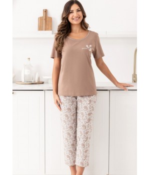 Женская пижама REGINA 729, коричневая / XXL