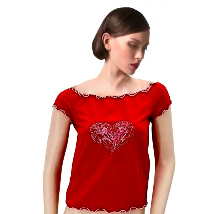Футболка GATTA LOVE L, красная