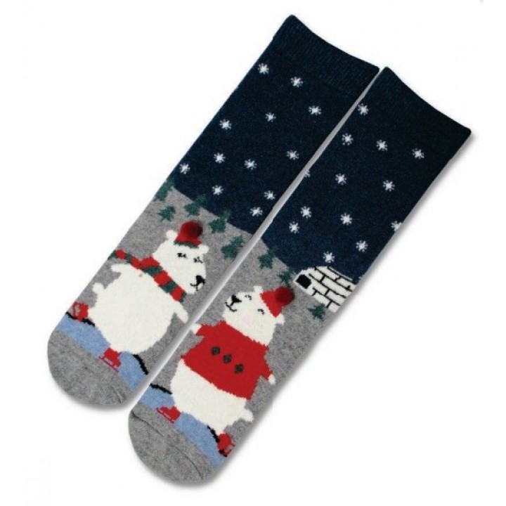 Махровые носки Marylyn Angora без рисунка, 39 пар, универсальные, темно-синие, серые.