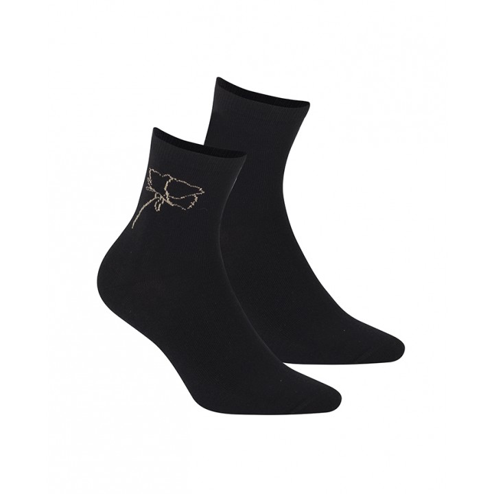 Женские черные носки WOLA с узором из люрекса W997