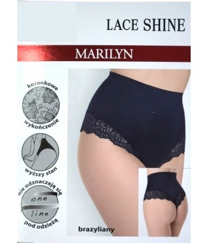 Бразильські чорні трусики Marilyn Lace Shine, розмір S/M