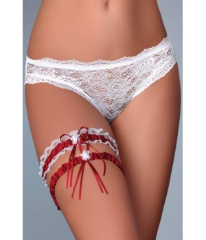 Комплект подвязок LIVIA CORSETTI бордового цвета, универсальный бордово-белый.