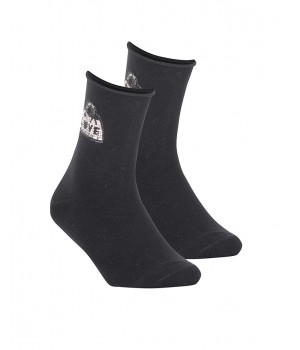 Женские носки WOLA с аппликацией W006, черные