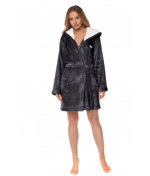 Женский банный халат L&L 2125 OLE S графитовый