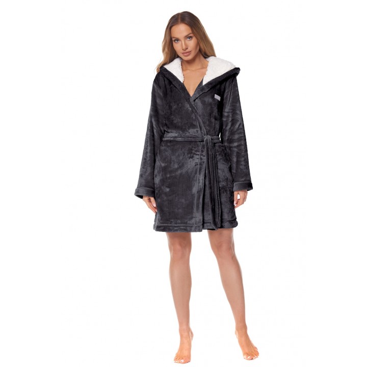 Женский банный халат L&L 2125 OLE S графитовый