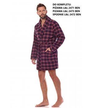 SZLAFROK L&L MĘSKI 2470 GRA /XL