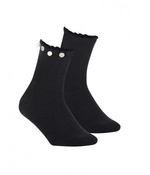 Женские носки WOLA с аппликацией W004, черные
